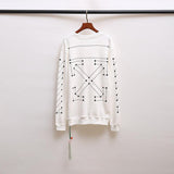 off white Sweatshirt Men's and Women's Round Neck Casual Fashionable Owt Hoodie Large Size