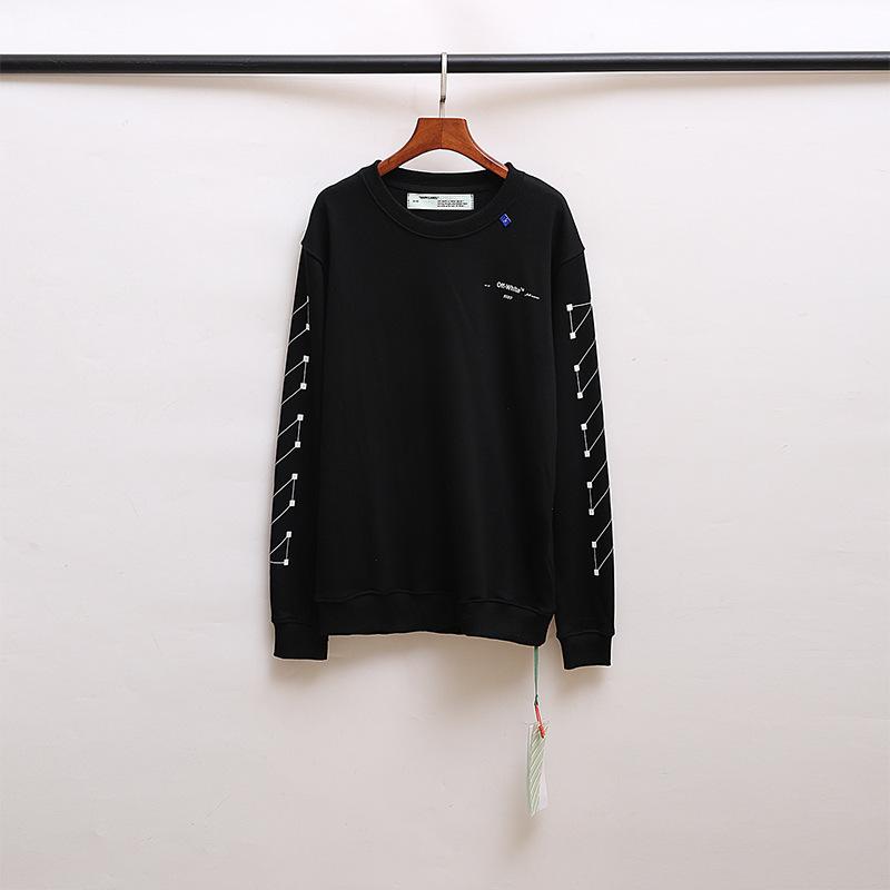 off white Sweatshirt Men's and Women's Round Neck Casual Fashionable Owt Hoodie Large Size