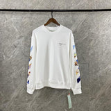 off white Sweatshirt Oil Painting Arrow Round Neck Sweater Male and Female Large Size Sweatshirts Owt Casual