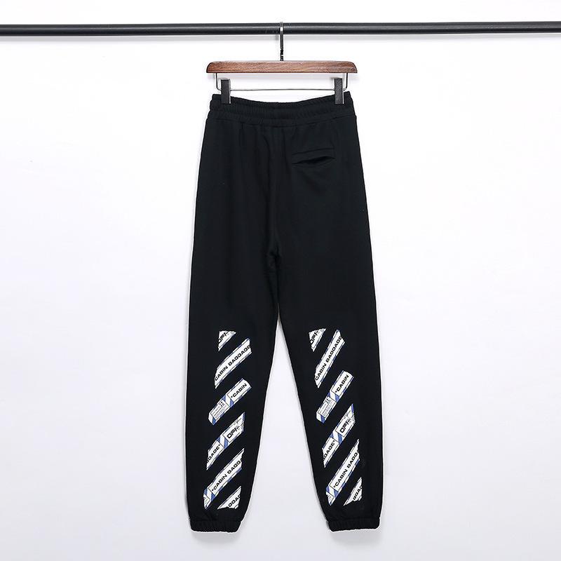 Off White Pant Men's Clothing Print Cotton Casual Pants Owt Terry Trousers