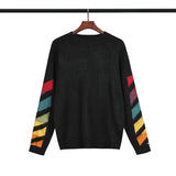 Off White Sweater Ow Knitted Color Arrow Unisex Couple Sweater Plus Size Casual Owt