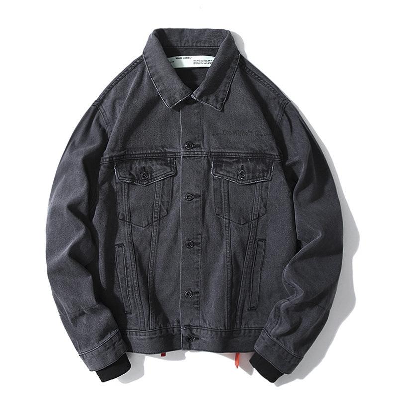 Off White Casual Jacket Arrow Denim Casual Coat Men Loose Owt