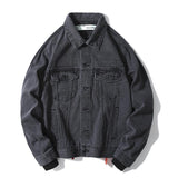 Off White Casual Jacket Arrow Denim Casual Coat Men Loose Owt