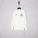 Off White Hoodie Ow Autumn Winter Loose Stitching Arrow Hooded Sweater Unisex Couple Long Sleeve Owt