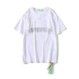 Off White T Shirt Ow round Neck Short Sleeve Unisex  Tshirt Casual Fashionable Owt