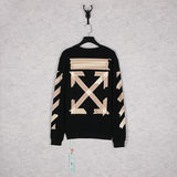 off white Sweatshirt Graffiti Printing Crew Neck Casual Sweater Plus Size Sports Owt Retro