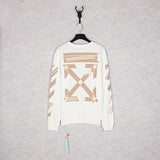 off white Sweatshirt Graffiti Printing Crew Neck Casual Sweater Plus Size Sports Owt Retro