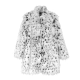 Men Dalmatian Coat Fur Mid-Length Trench Coat Lint-Free Leopard Print Thickened