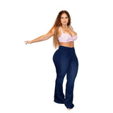 Women Plus Size Jeanseaby Solid Color Slim Fit Denim Pants