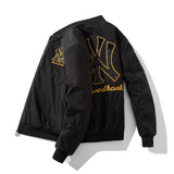 New York NYC Varsity Jacket Couple Baseball Uniform Sequined Embroidered Coat