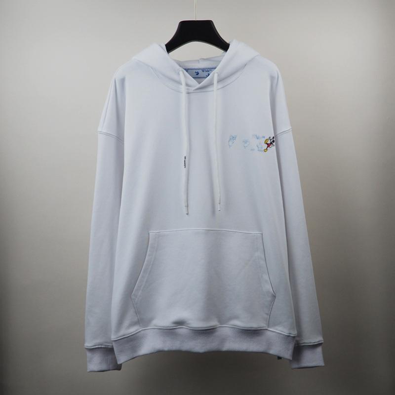 off white sweatshirts Cartoon Printed Pullover Hoodie Sweater Owt Autumn Men Women Street