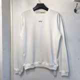 off white sweatshirts Ow Autumn Arrow Print Round Neck Pullover Short Sleeve Men's Clothing Owt Tshirt Hair
