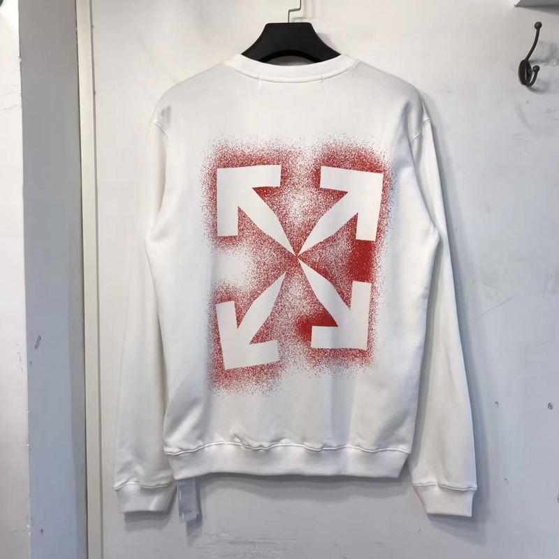 off white sweatshirts Ow Autumn Arrow Print Round Neck Pullover Short Sleeve Men's Clothing Owt Tshirt Hair
