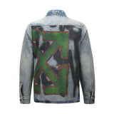 Off White Coats Ow Arrow Graffiti Denim Jacket Men's Women's Tops Casual Jacket Owt