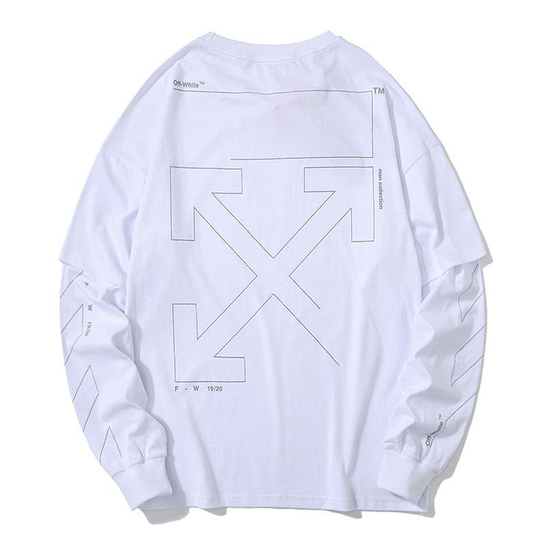 Off White Sweatshirt Arrow Long Sleeve Plus Size Men's Clothing Owt Casual Fashionable