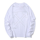 Off White Sweatshirt Arrow Long Sleeve Plus Size Men's Clothing Owt Casual Fashionable
