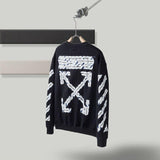 off white Sweatshirt Unisex OW Warning Line Arrow Pullover Sweater Sweatshirts Owt
