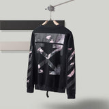 off white Sweatshirt Autumn and Winter Printing Reflective Sweater Owt Round Neck Pullover Long Sleeve