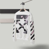 off white Sweatshirt Autumn and Winter Printing Reflective Sweater Owt Round Neck Pullover Long Sleeve