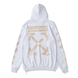 Off White Hoodie Autumn Winter Cardigan Zipper Arrow Print Coat Sweatshirt Men Women Owt