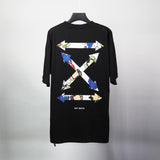 Off White T Shirt Printed Round Neck Short Sleeve Summer Casual Men Owt  Loose