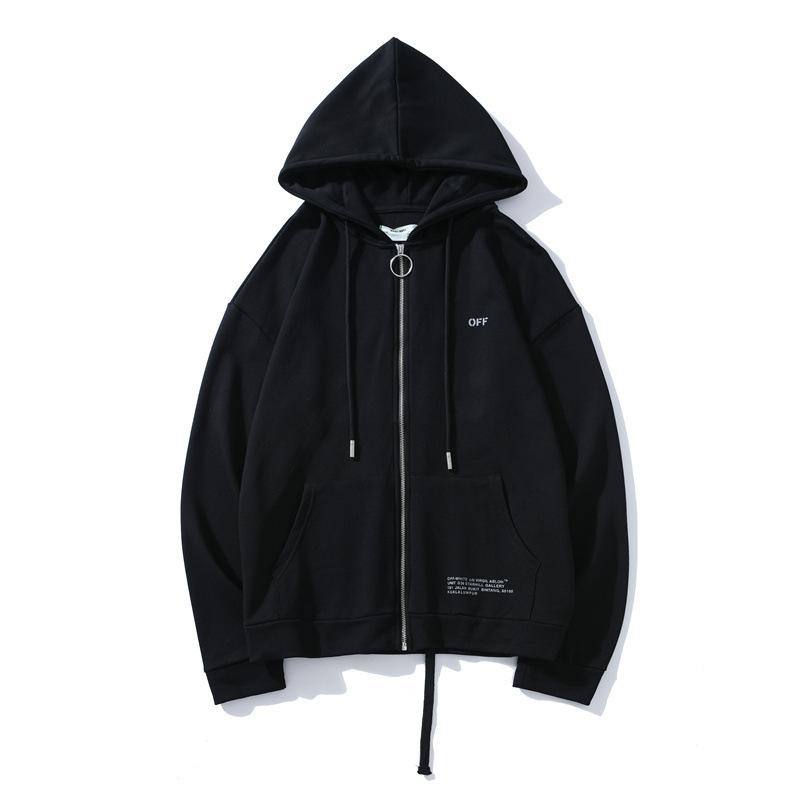 Off White Hoodie Sweater Cardigan Zipper Hooded Jacket Plus Size Men's Clothing Owt Casual Fashionable