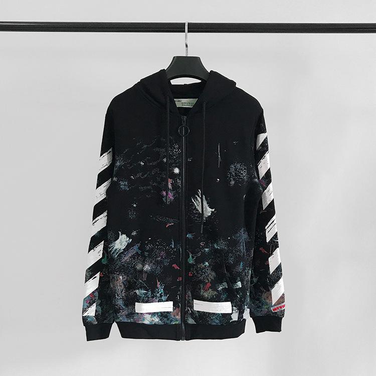 Off White Hoodie Pullover Sweater Cardigan Zipper Hooded Sweater Unisex Coats Owt