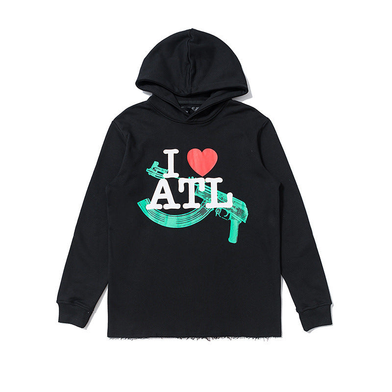 ATL Vlone Hoodie Autumn and Winter Love Heart Couple Hooded Coat