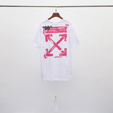 Off White T Shirt Graffiti Arrow Short Sleeve Tshirt Large Size Loose Casual Fashionable   Owt