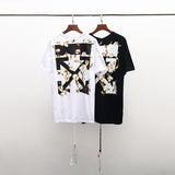 Off White T Shirt Printed Men's and Women's Short Sleeve  Top Owt Plus Size Casual