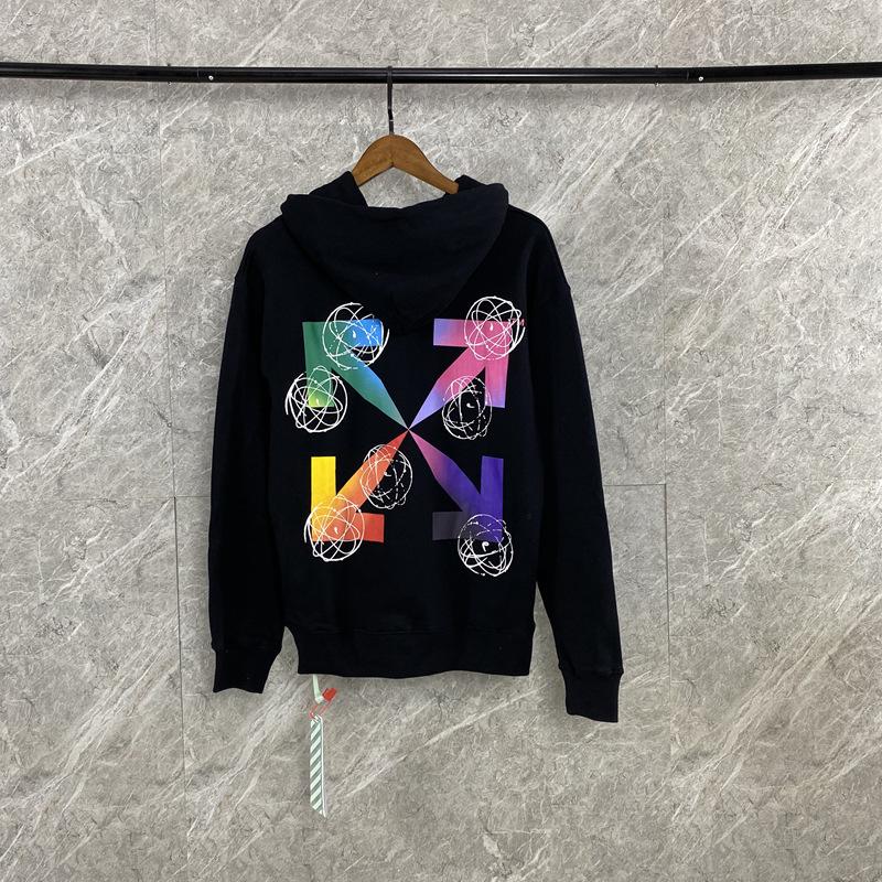 Off White Hoodie Colorful Gradient Arrow Cotton Hooded Sweater Ow Casual Fashionable Tops Owt