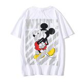 Off White T Shirt Printed Arrow Short Sleeve Men's Striped Mickey Mouse Casual Women Tshirt Owt