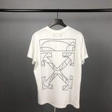 Off White T Shirt Ow Summer  Women's Line Printed ShortSleeved Tshirt Owt