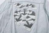 Off White Jacket Plus Size Casual Men's Clothing Ow Arrow Denim Jacket Women Owt