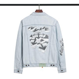 Off White Jacket Plus Size Casual Men's Clothing Ow Arrow Denim Jacket Women Owt