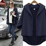 Women Plus Size Tops Short 3/4 Sleeve Batwing Sleeve Coat