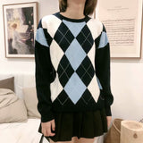 Preppy Aesthetic Outfits Knitwear round Neck Knitwear Pullover Long Sleeve Sweater