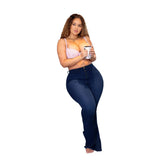 Women Plus Size Jeanseaby Solid Color Slim Fit Denim Pants
