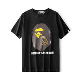 Shark Print T Shirt Ape Head Owl Printed T-shirt Short Sleeve Round Neck T-shirt