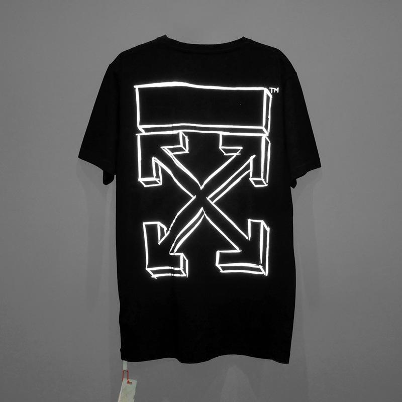 Off White T Shirt Reflective 3D Printed Arrow Tshirt Owt Male  Female Large Size Short Sleeve