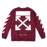 off white Sweatshirt Autumn Winter European and American Arrow round Neck Sweater Large Size Retro Sports Clothing Owt