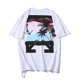 Off White T Shirt 3D Printing Men's ShortSleeved  Owt Tshirt  Casual Fashionable Retro