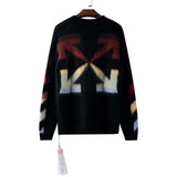 Off White Sweater Autumn Winter Bottoming Sweater OW Arrow Print Sweater Owt