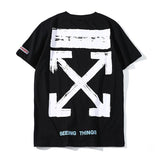 Off White T Shirt Summer Menswear Arrow Print Short Sleeve Tshirt Owt
