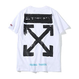 Off White T Shirt Summer Menswear Arrow Print Short Sleeve Tshirt Owt