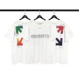 Off White T Shirt Rainbow Arrow Unisex Loose Casual Fashionable Short Sleeve Tshirt Owt