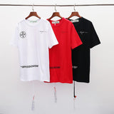 Off White T Shirt Graffiti Arrow Short Sleeve Tshirt Large Size Loose Casual Fashionable   Owt