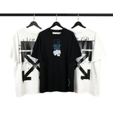 Off White T Shirt OW Head Print Tee Men's and Women's ShortSleeved  Owt Tshirt