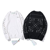 off white Sweatshirt Men's and Women's Round Neck Casual Fashionable Owt Hoodie Large Size