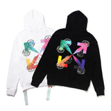 Off White Hoodie Colorful Gradient Arrow Cotton Hooded Sweater Ow Casual Fashionable Tops Owt